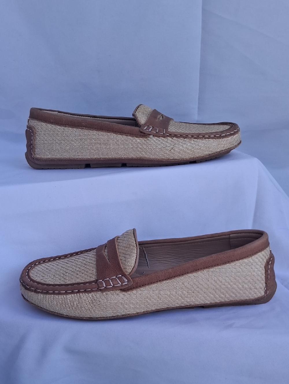 Flag Ltd Woven Tan Slip-On Loafers for Women 8.5